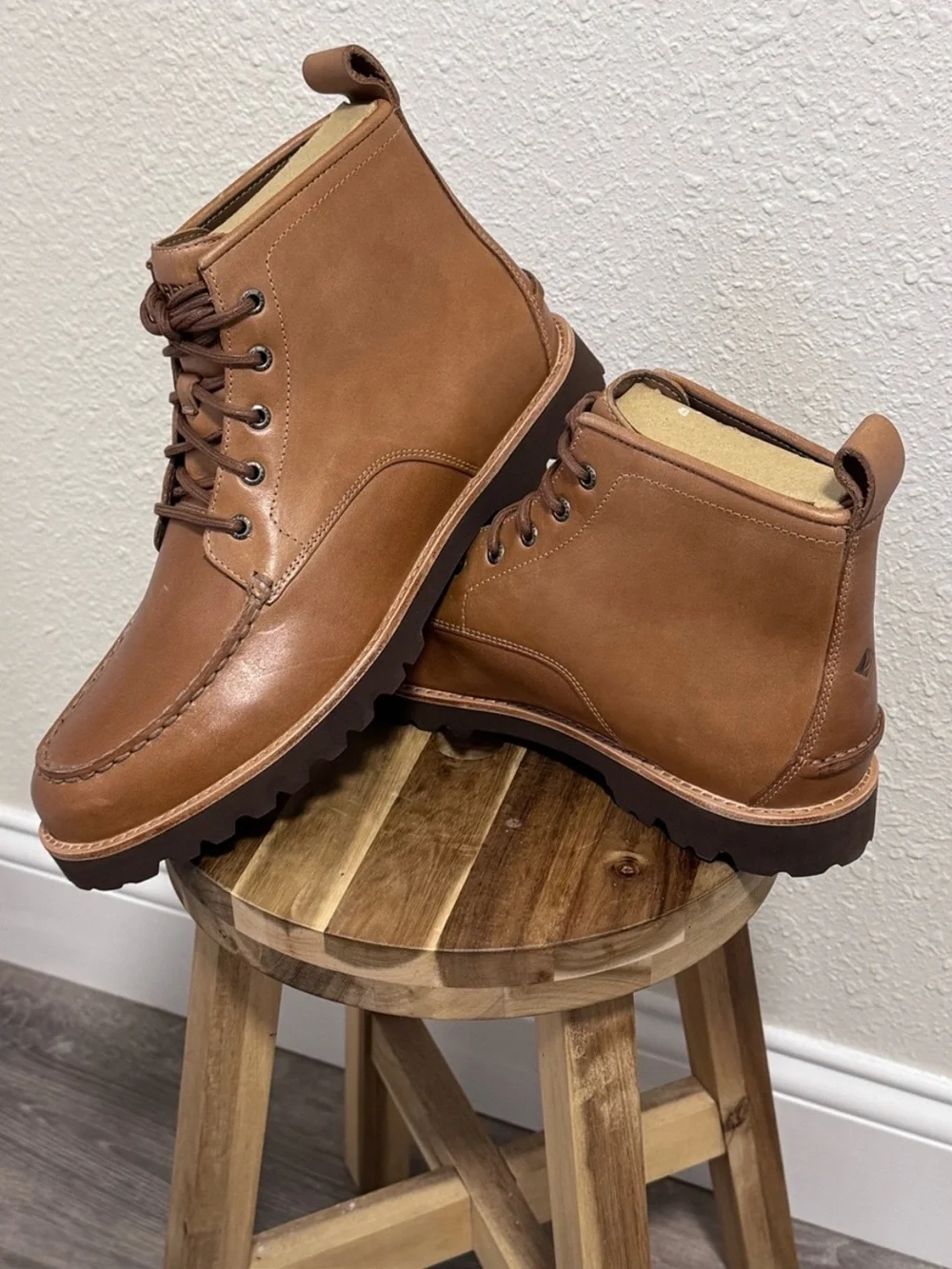 Sperry Newton Moc Toe Leather Boots Tan Bronzer Mens Size 12 NIB